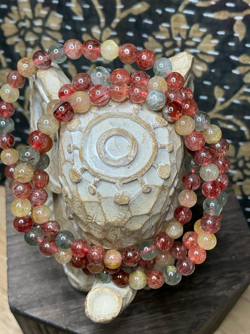 Multi Color Rutilated Quartz Triple 5mm - Picture 2 of 3
